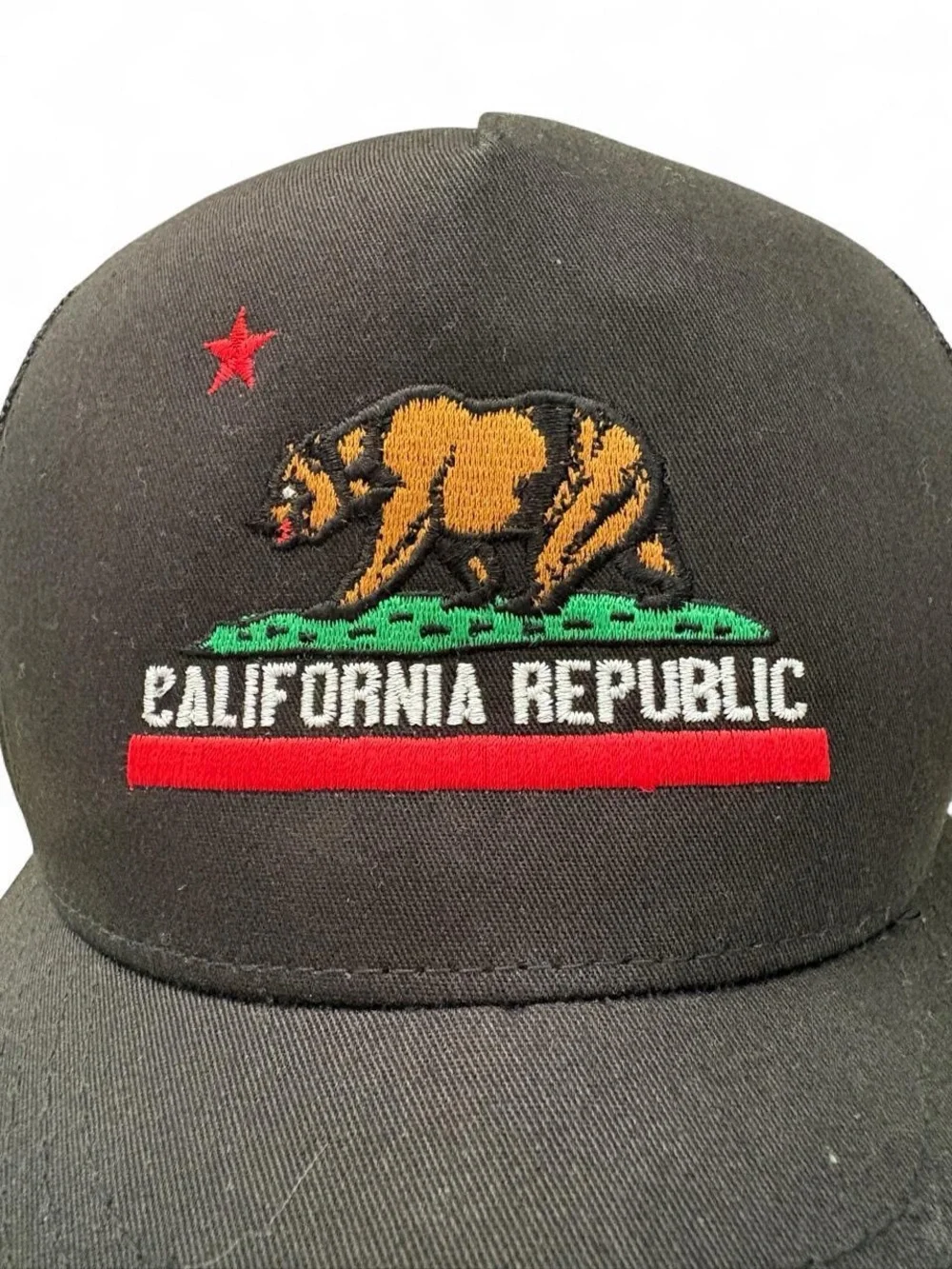 California Republic Black Baseball Cap - California Republic Logo